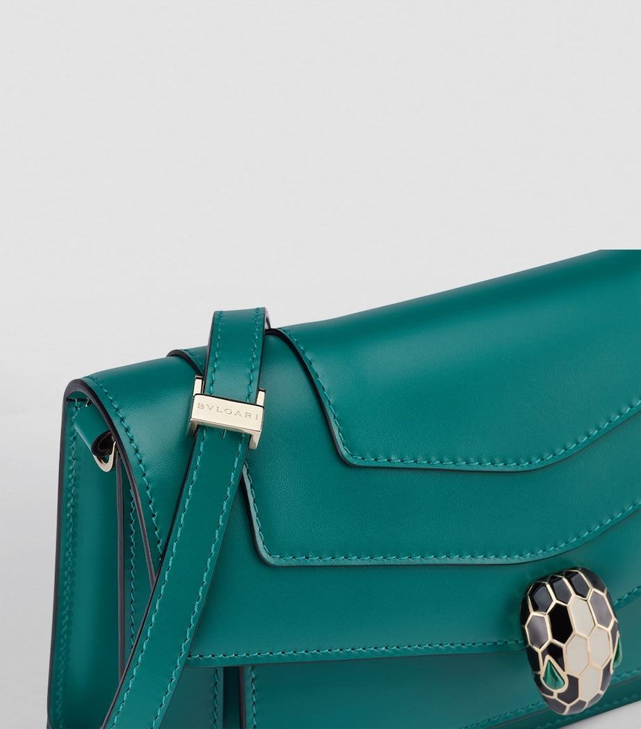 Bvlgari Green Leather Serpenti Forever East-West Shoulder Bag