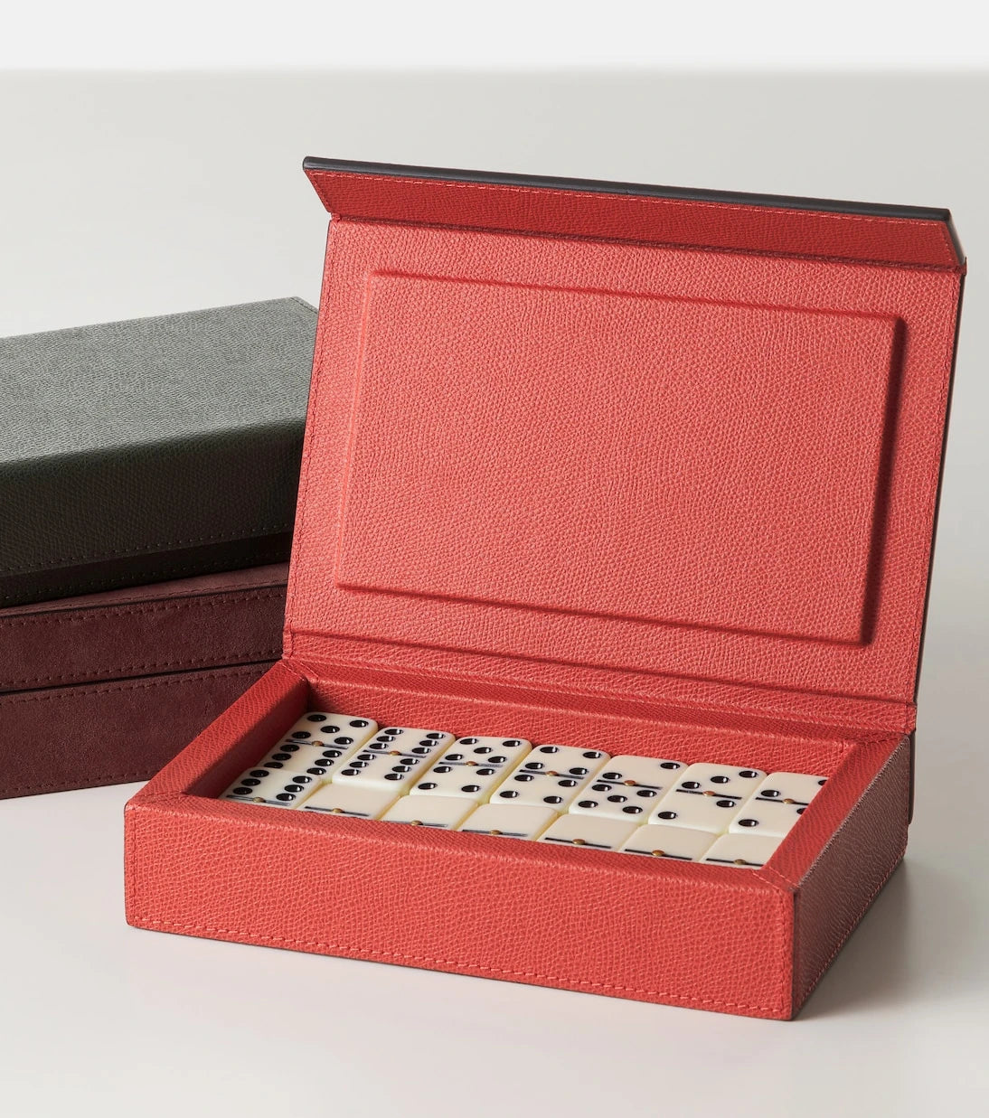 Giobagnara - Parma leather and walnut domino set