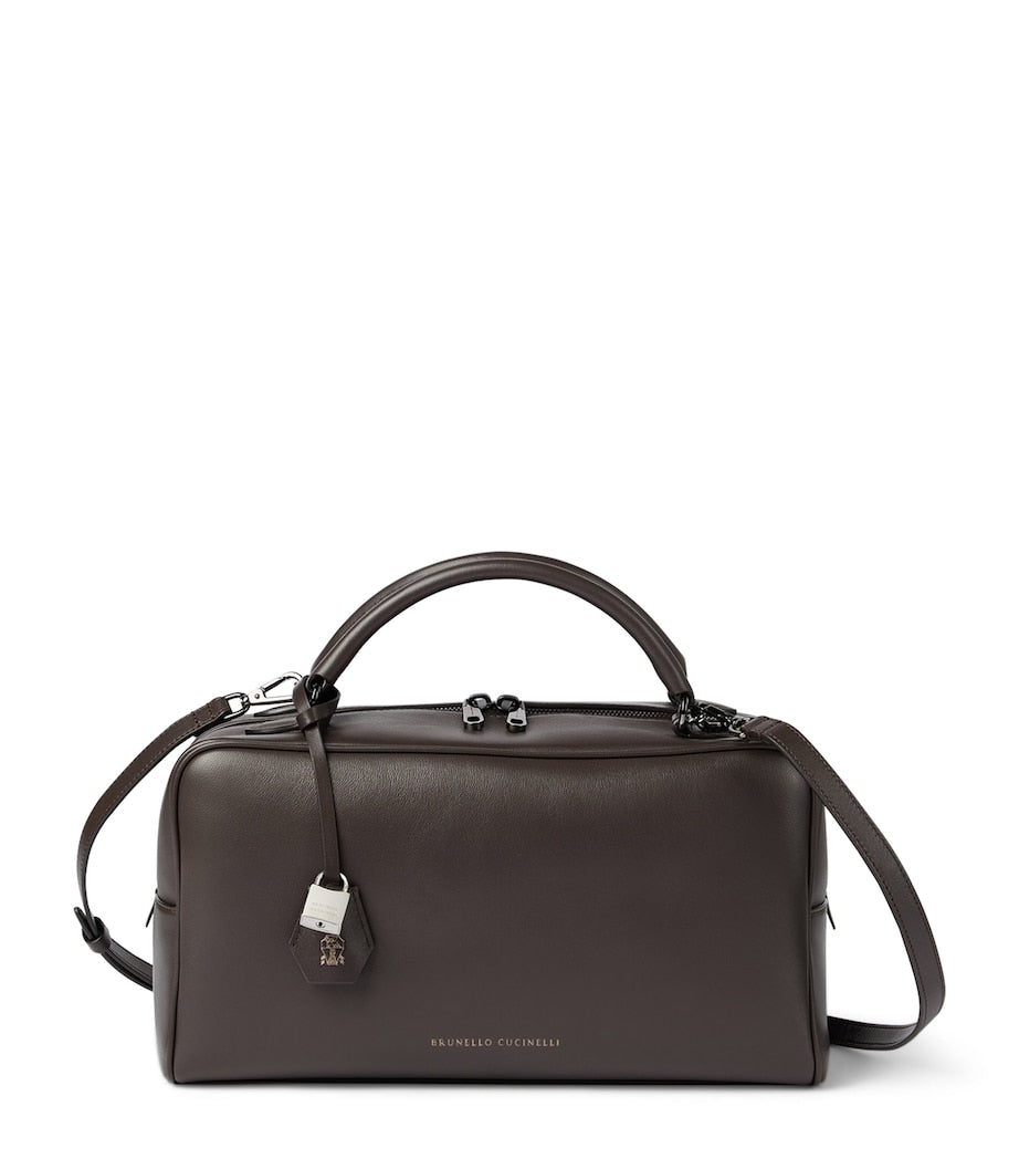 Leather Explorer Boston Top-Handle Bag