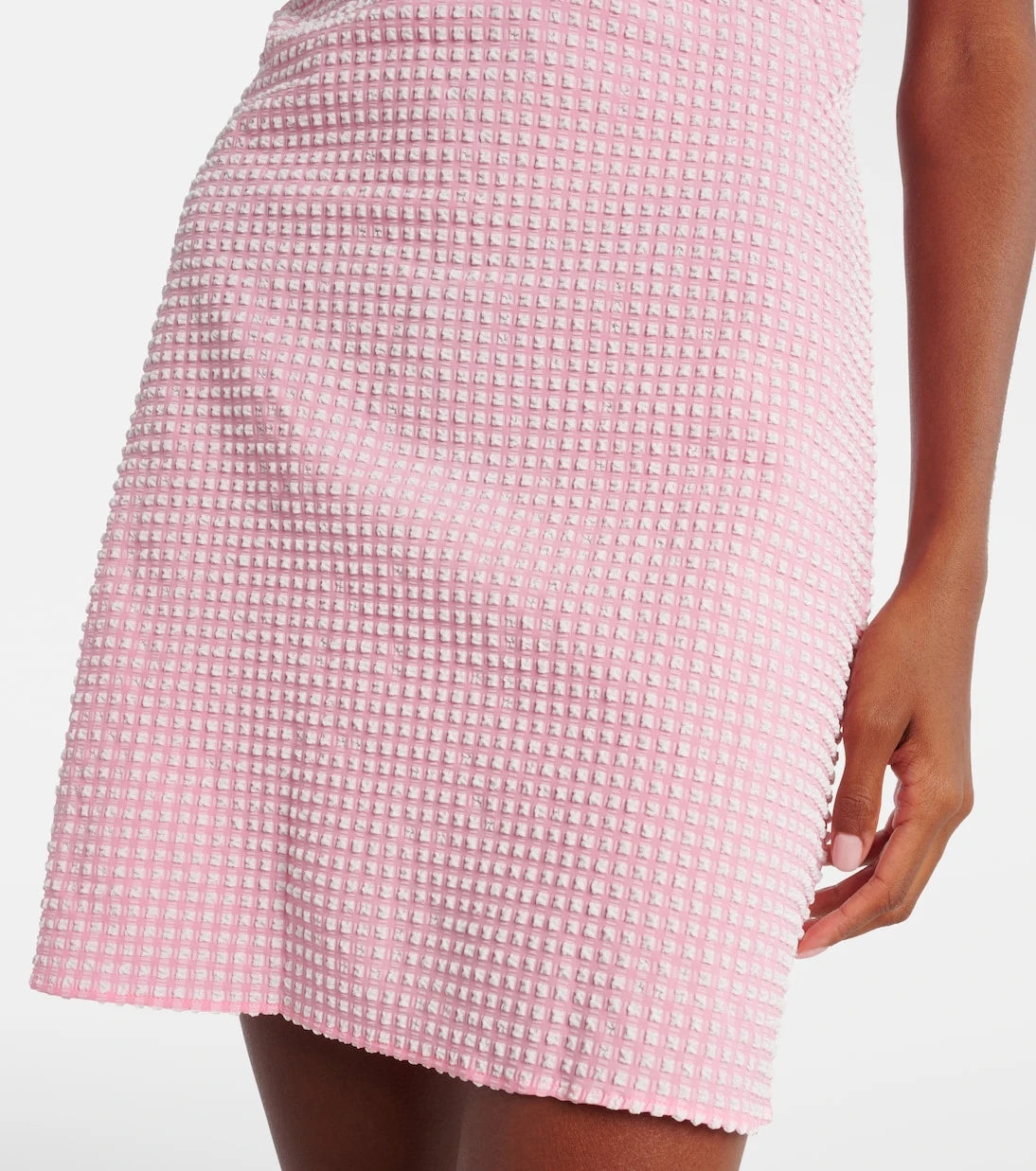 Hunza G - Gingham halterneck seersucker minidress