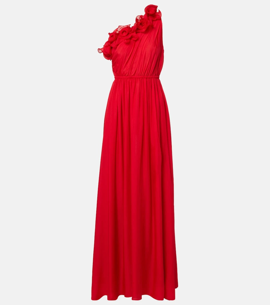 Leo Lin - Jenni draped floral-appliqué silk gown