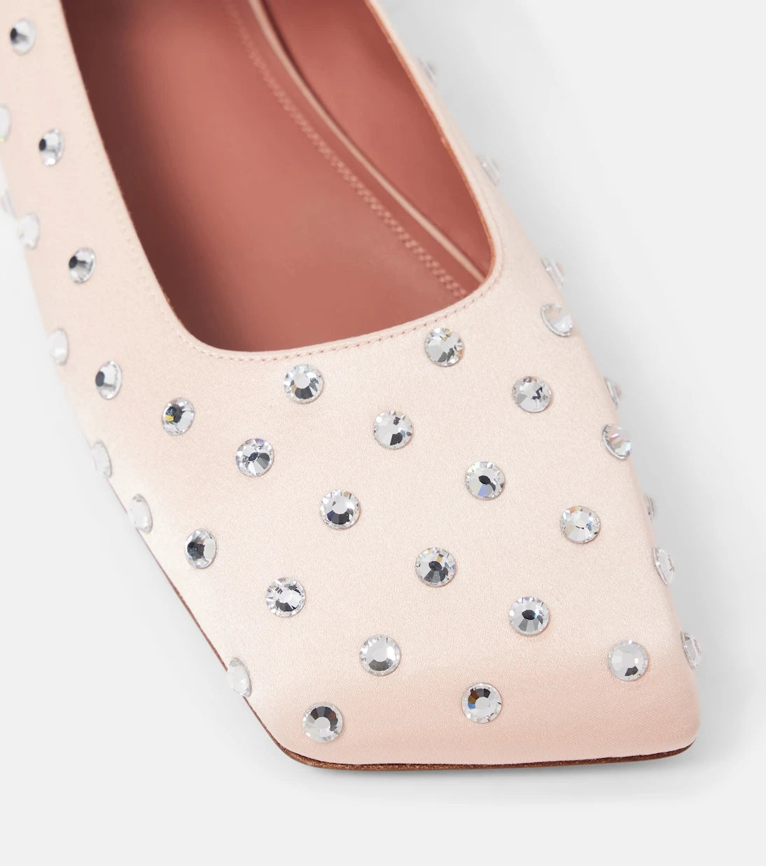 Amina Muaddi - Ane crystal-embellished satin ballet flats