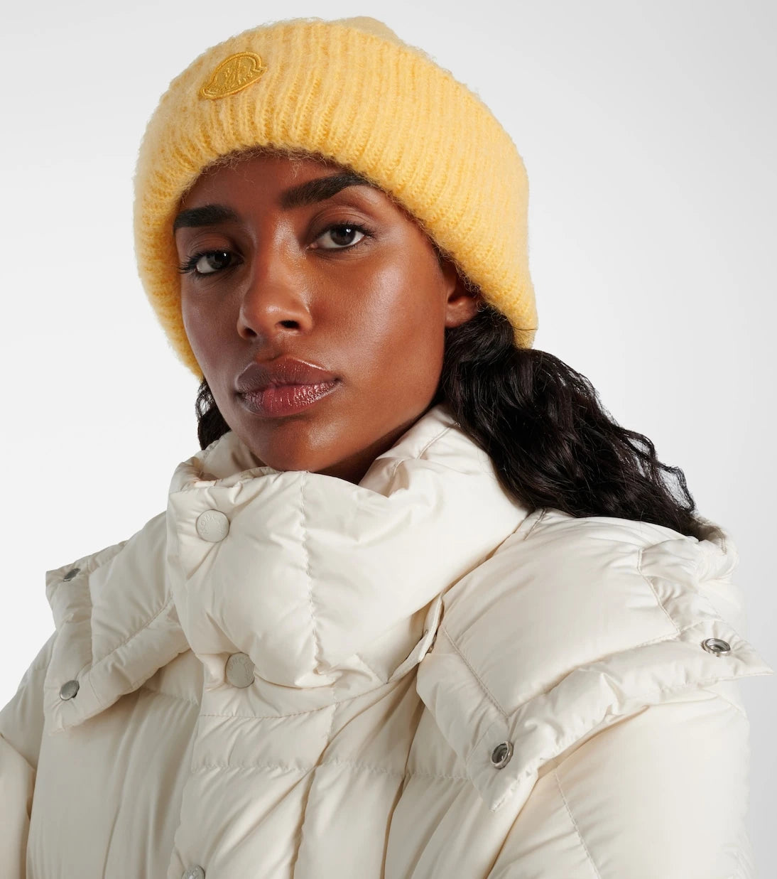 Moncler - Logo mohair and wool-blend beanie