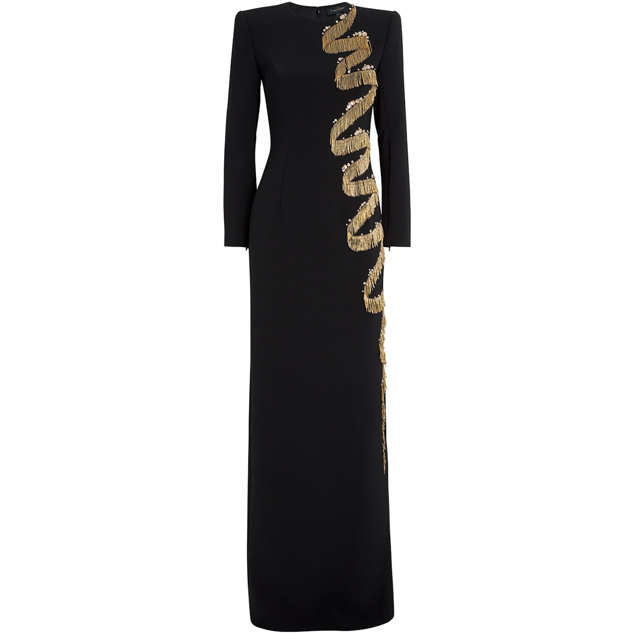 Jenny Packham Black Embellished Liberty Maxi Dress