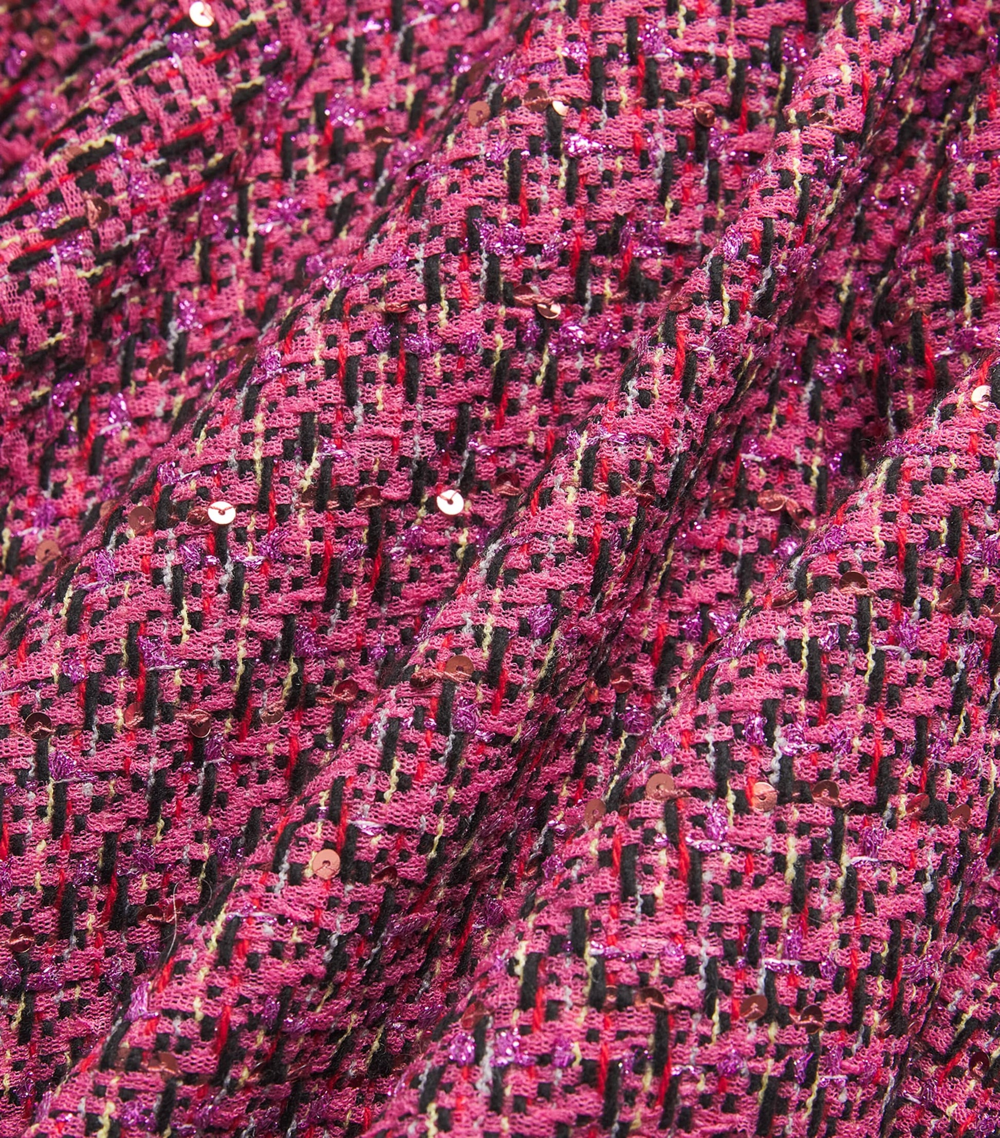 Wool-Blend Tweed Embellished Midi Skirt