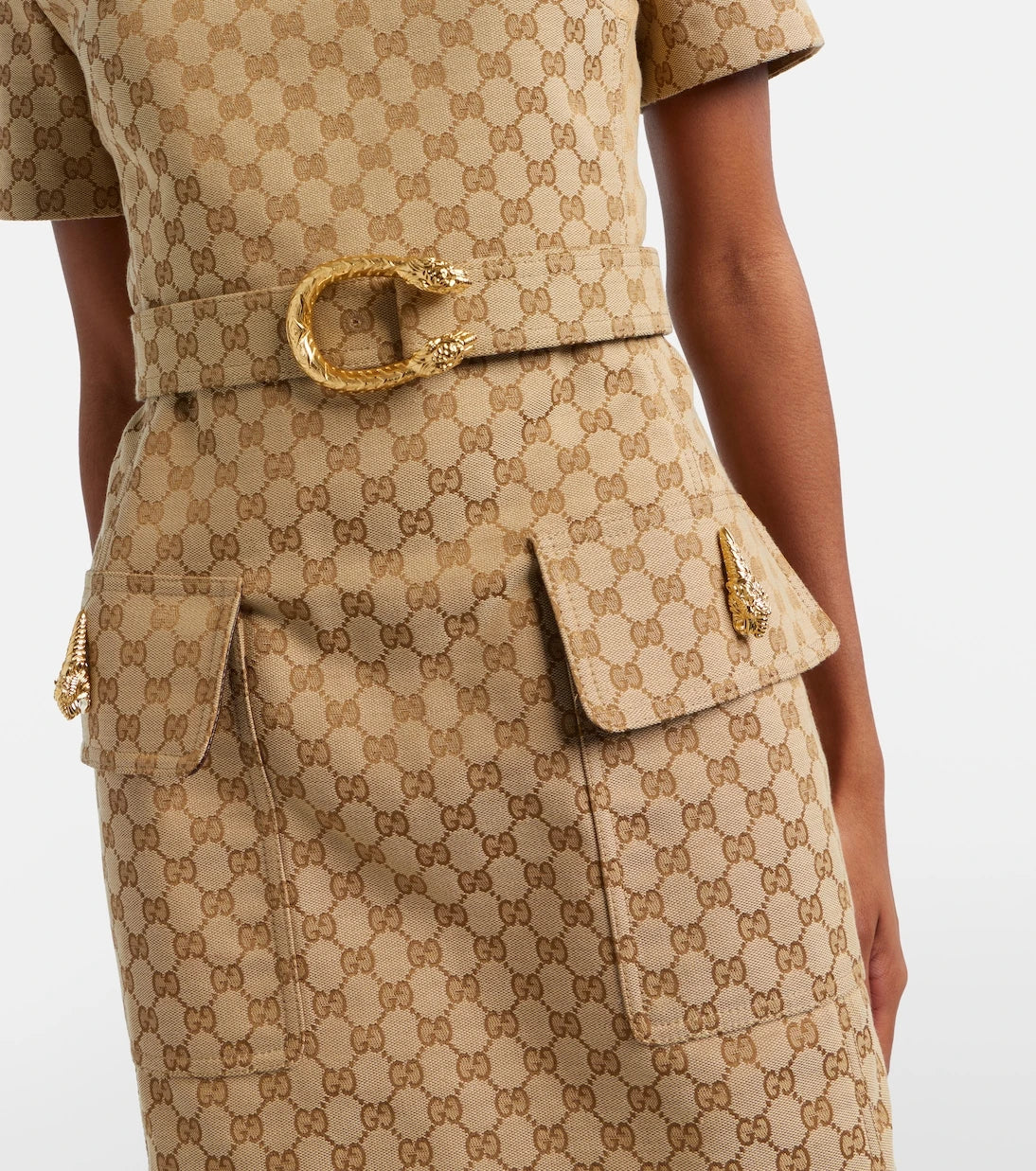 Gucci - GG Canvas belted minidress