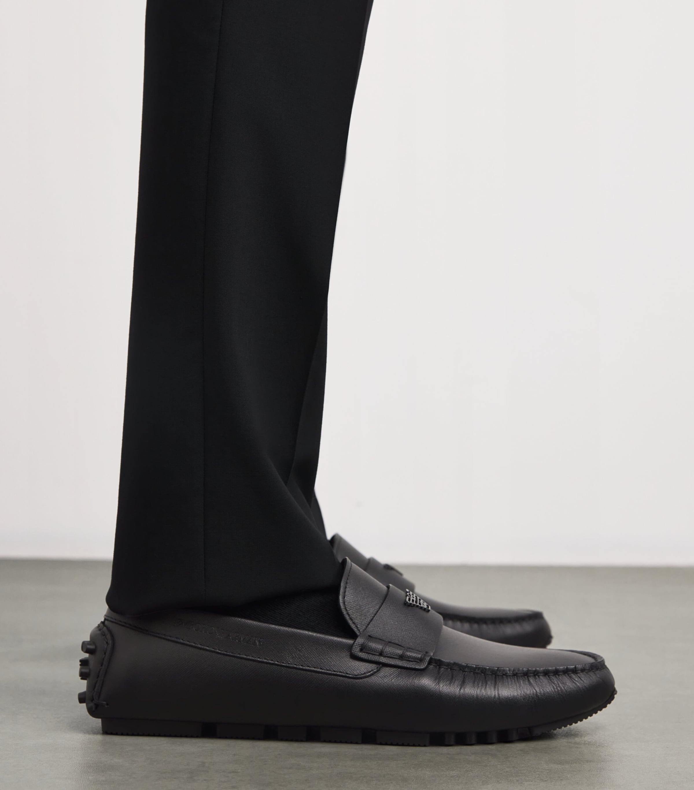 Saffiano Leather Driving Loafers