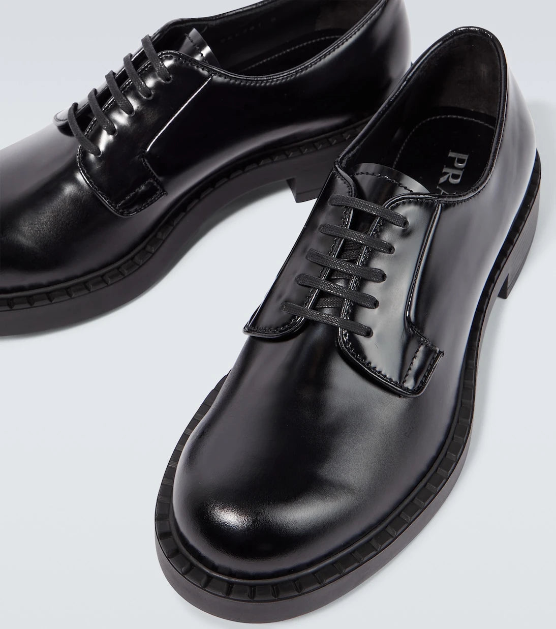 Prada - Brushed leather Derby shoes
