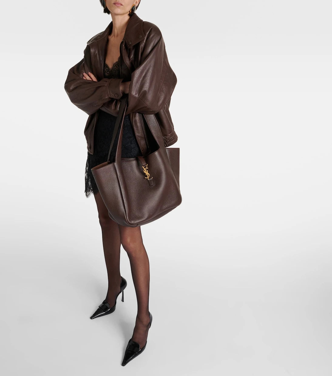 Saint Laurent - Le 5 à 7 Bea Large leather shopper