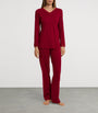Red Cotton Lace-Trim Pyjama Set