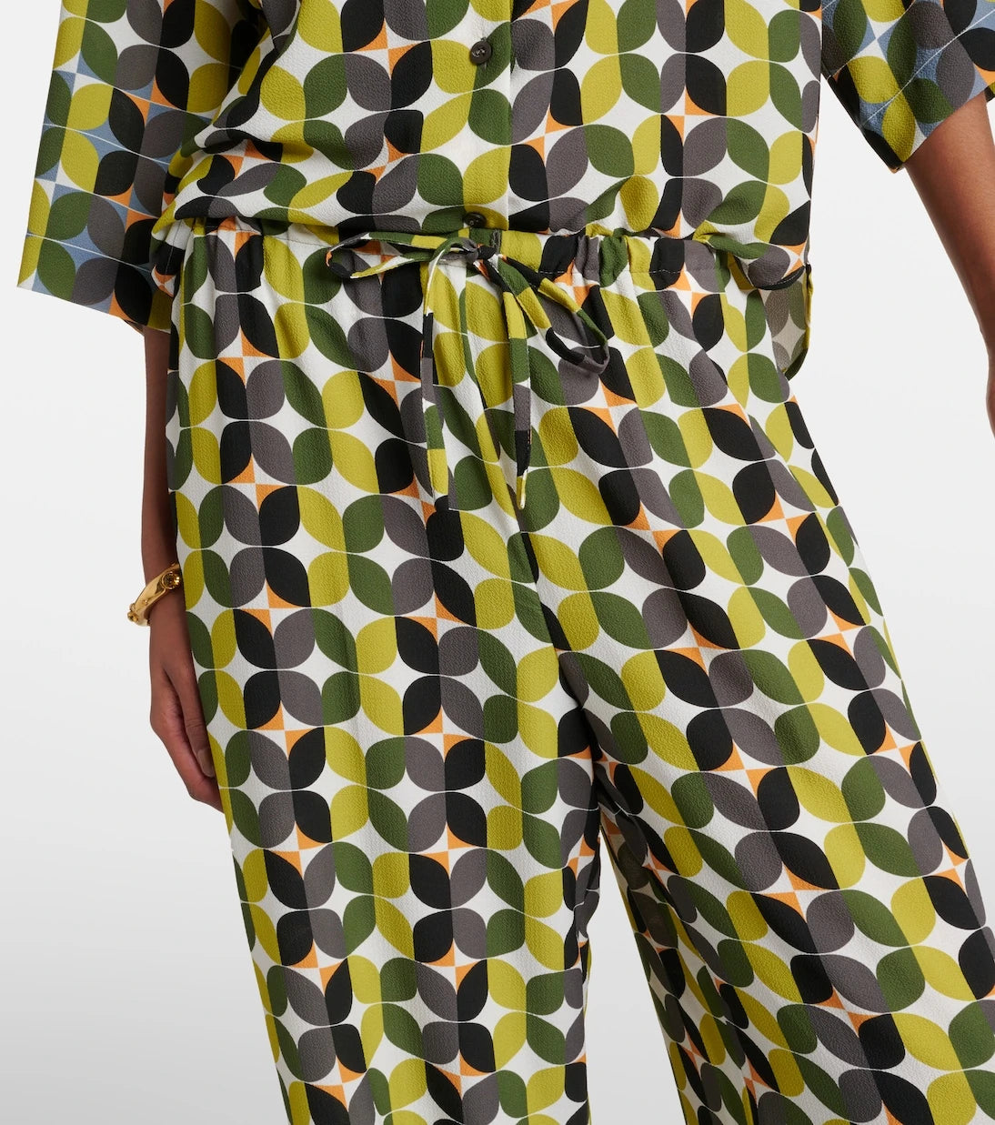 Dries Van Noten - Printed high-rise crêpe wide-leg pants