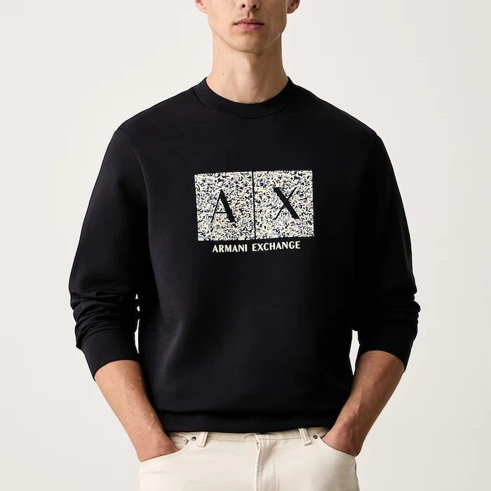 Armani Exchange капüşonlu erkek pamuklu sweatshirt