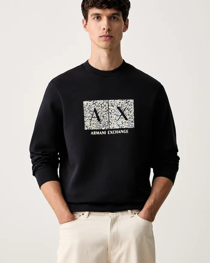 Armani Exchange капüşonlu erkek pamuklu sweatshirt