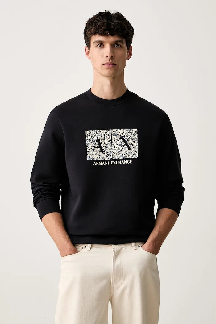 Armani Exchange капüşonlu erkek pamuklu sweatshirt