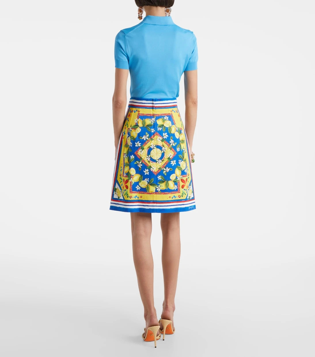 Dolce&Gabbana - Printed cotton-blend miniskirt