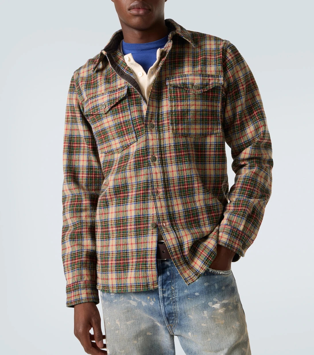 RRL - Plaid wool and cotton-blend twill shirt