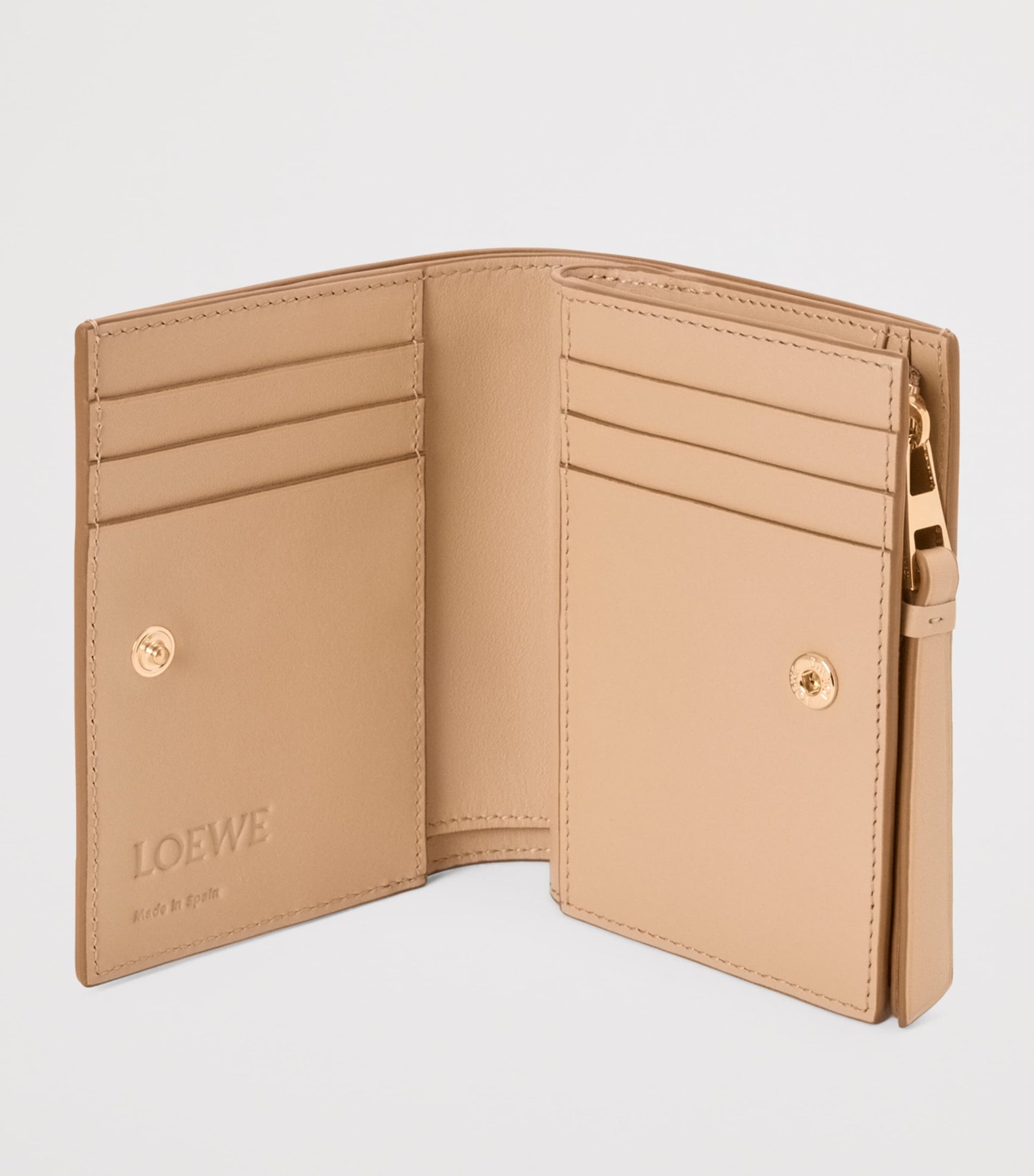 LOEWE White Leather Puzzle Compact Wallet