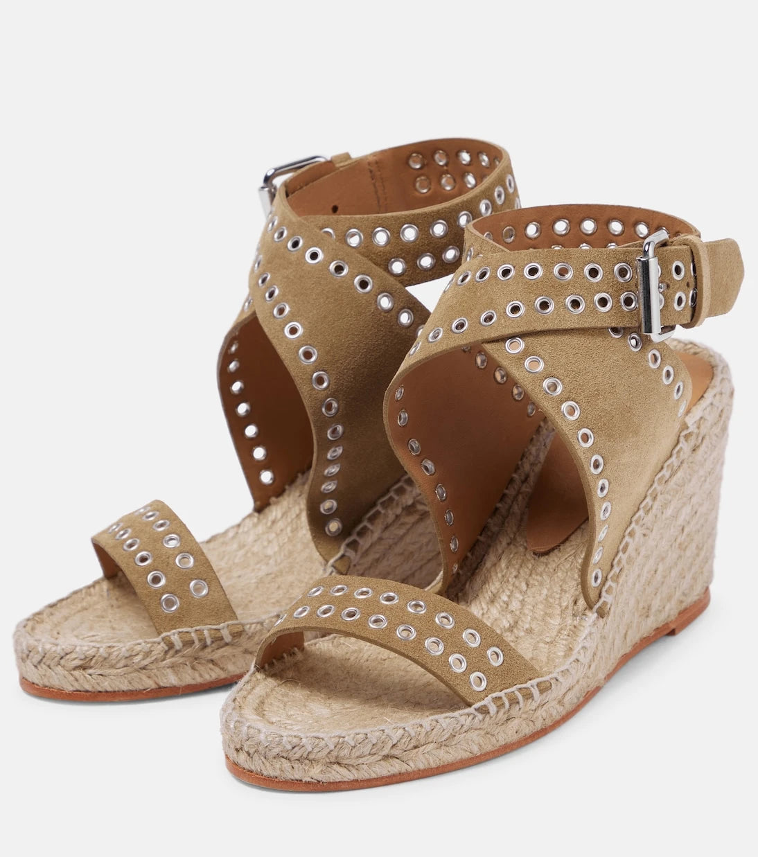 Isabel Marant - Iriane studded suede espadrille wedges