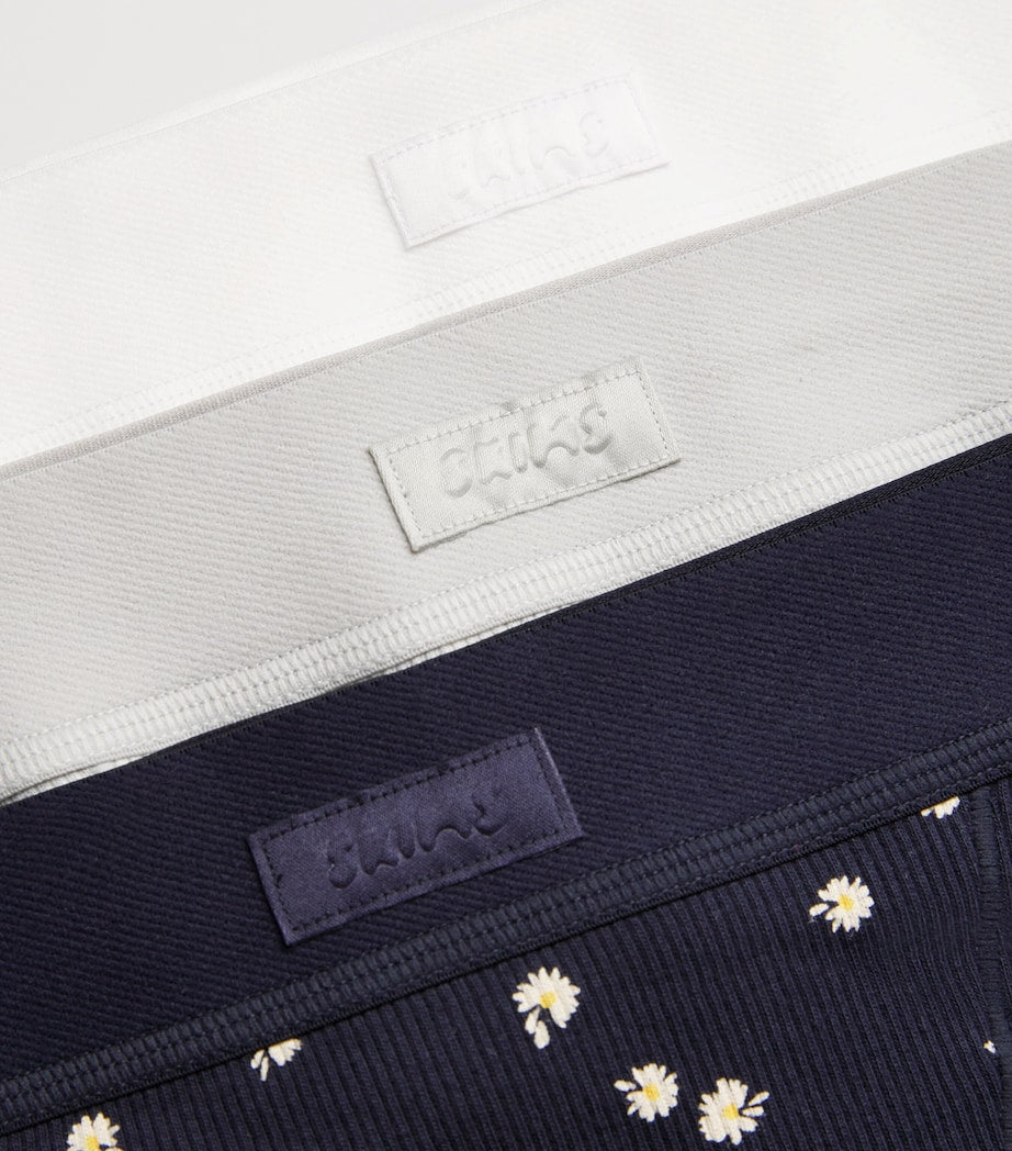 Skims Multi Stretch-Cotton Ribbed Boxer Shorts (Pack of 3)