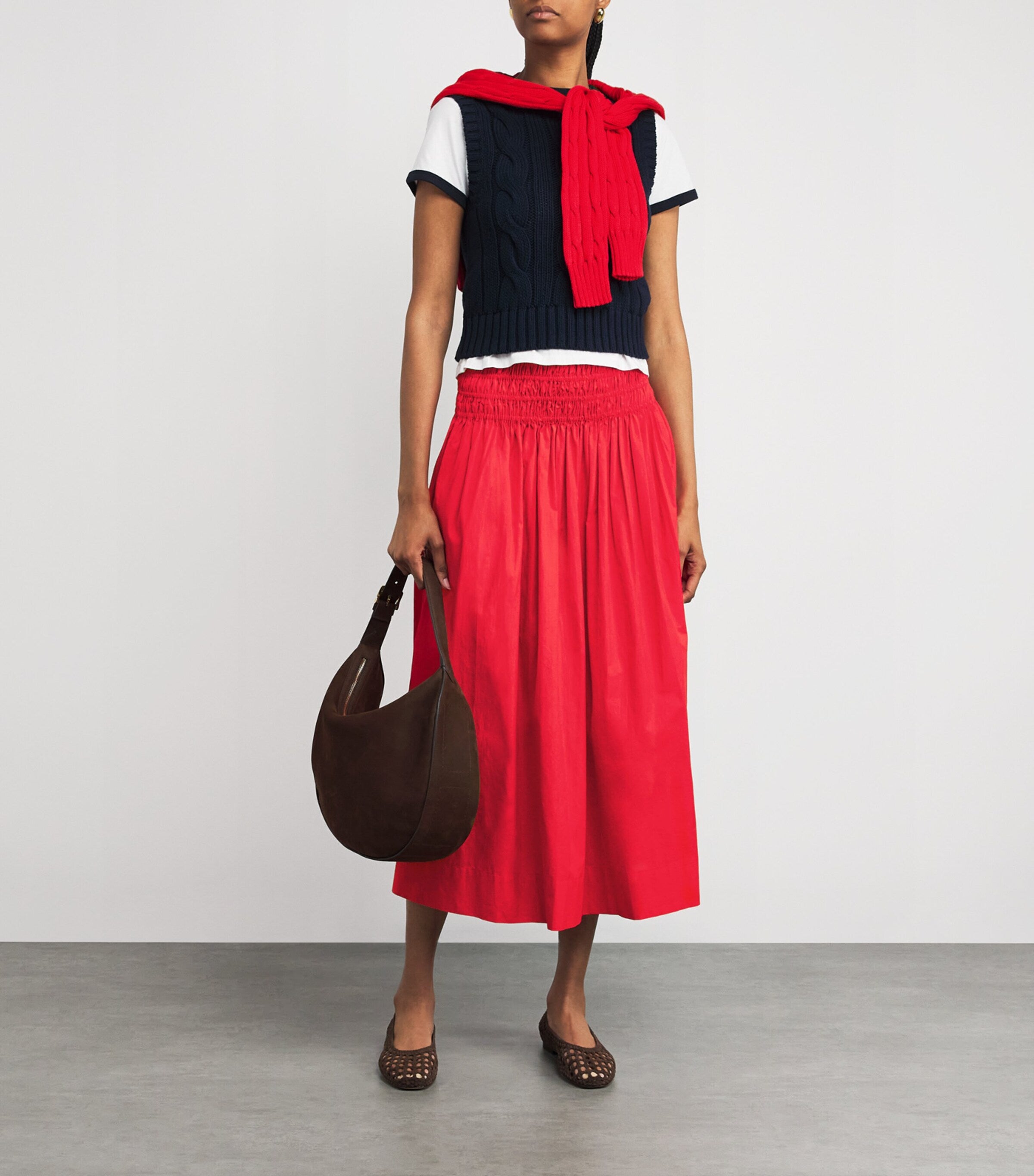 The Great. White Cotton Viola Maxi Skirt