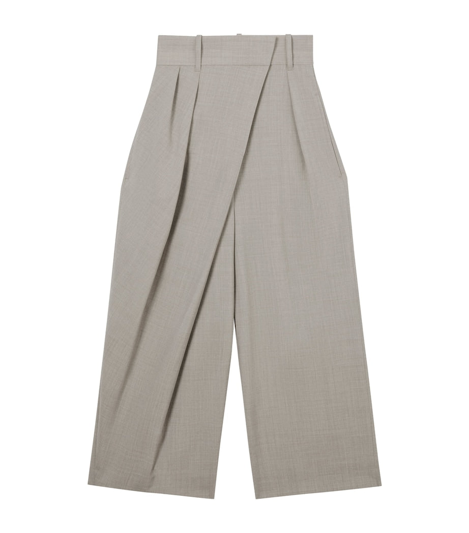 LOEWE Beige Wool Cropped Wrap Trousers