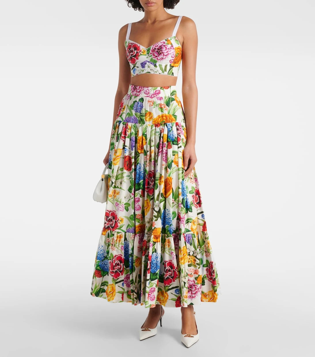 Dolce&Gabbana - Floral cotton poplin maxi skirt