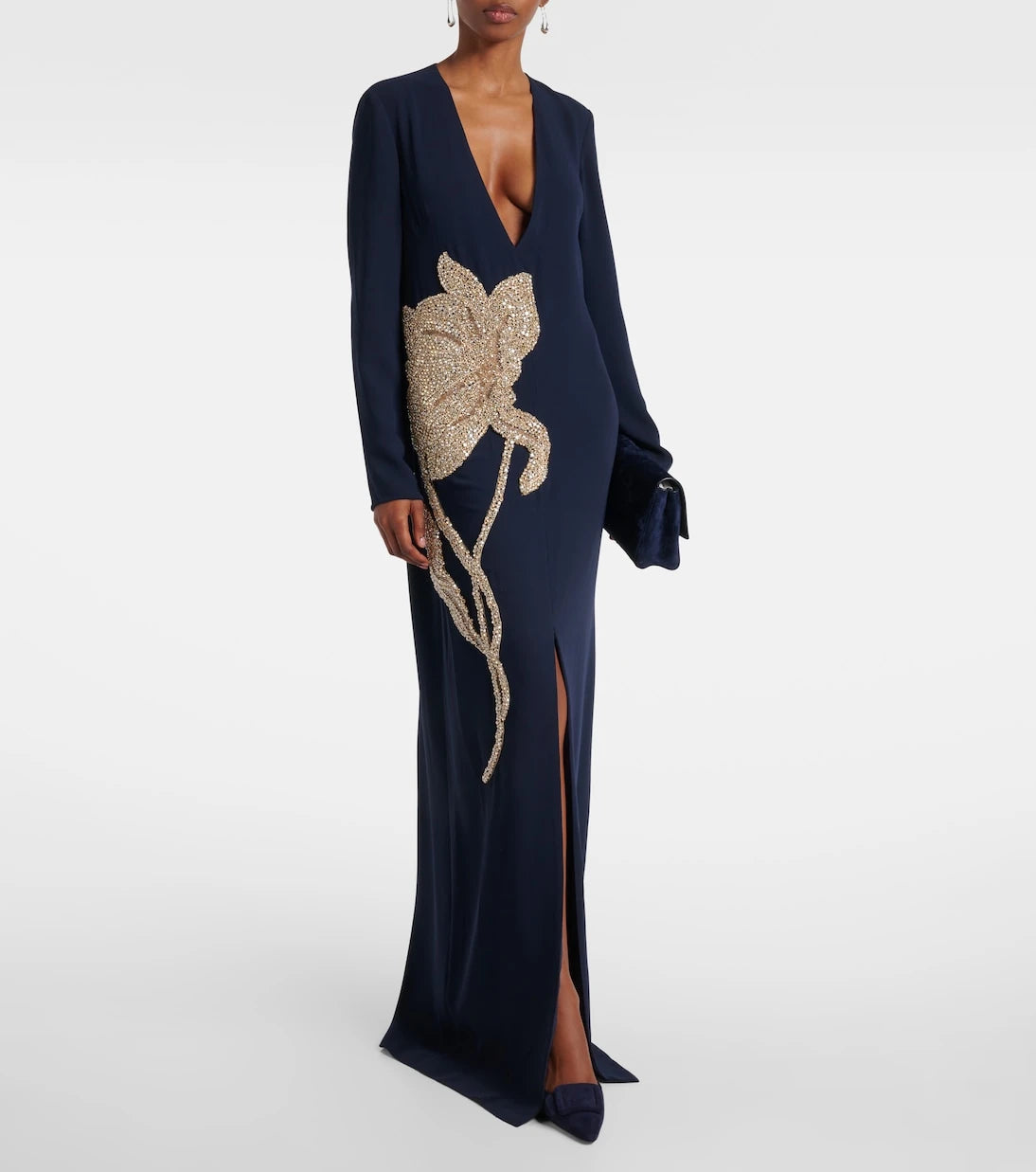 Costarellos - Jennis embellished crêpe maxi dress
