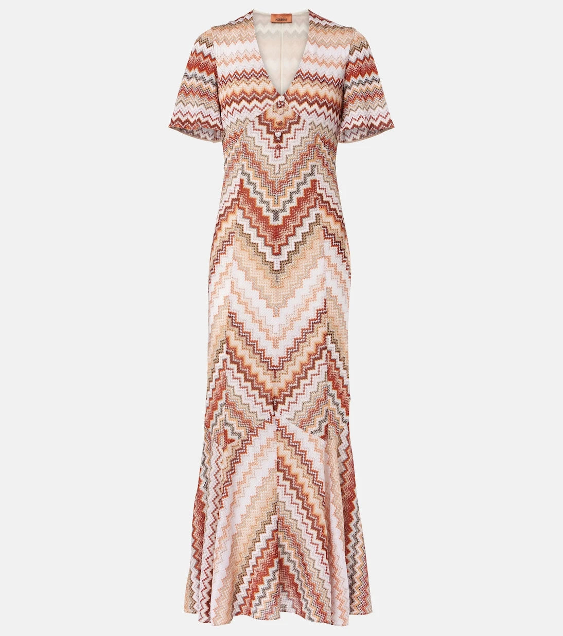 Missoni - فستان ماكسي لاميه بتصميم متعرج