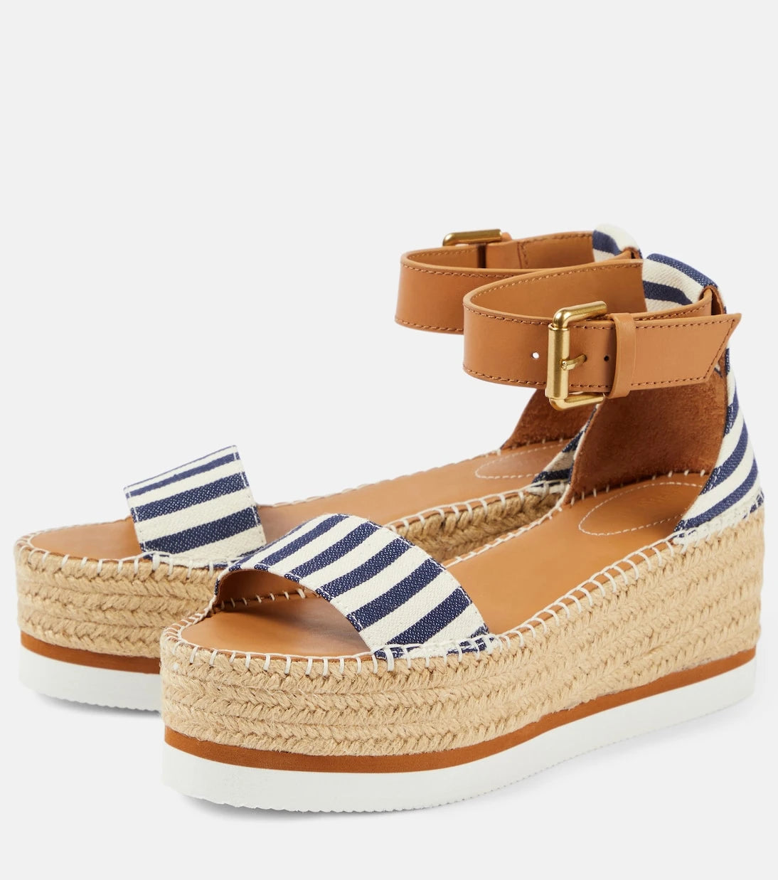 See By Chloé - Glyn striped espadrille wedges