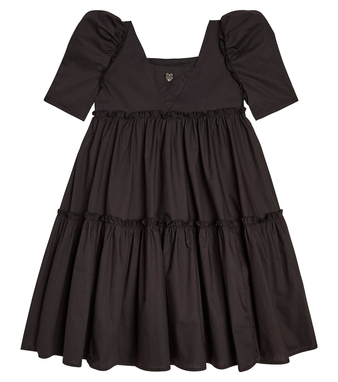 Monnalisa - Ruffled puff-sleeve cotton dress