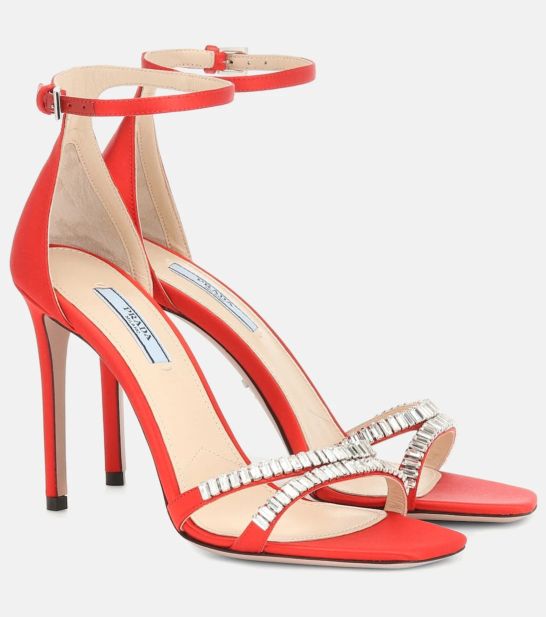 Prada - İşlemeli saten sandaletler