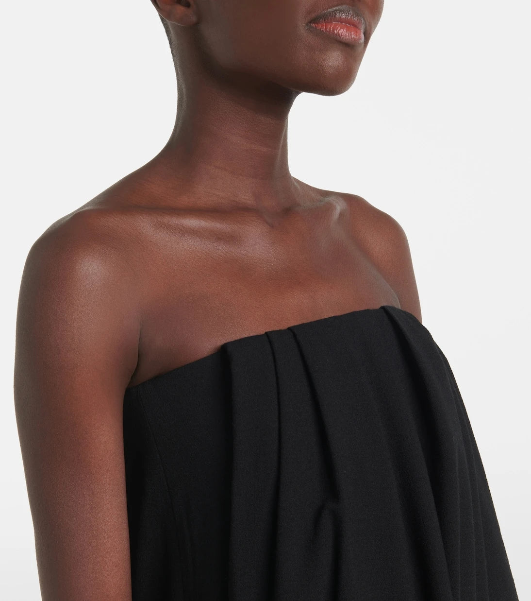 JW Anderson - Draped off-shoulder wool-blend bustier dress