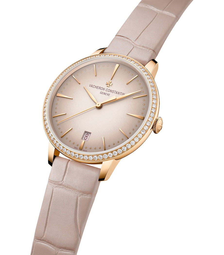 Rose Gold and Diamond Patrimony Self-Winding Watch 36.5mm