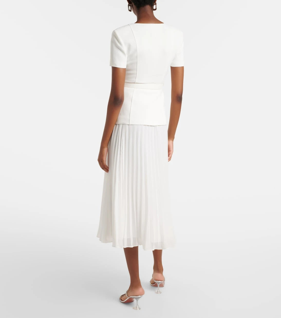 Self-Portrait - Belted plissé crêpe maxi dress