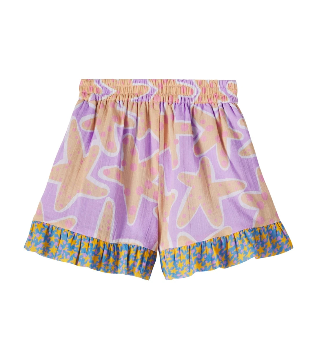 Stella McCartney Kids - شورت قطني مكشكش ومطبوع