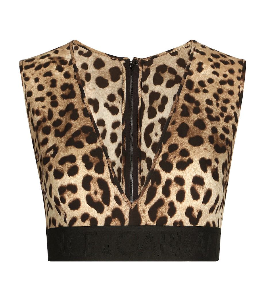 Dolce & Gabbana Multi Leopard Print Crop Top
