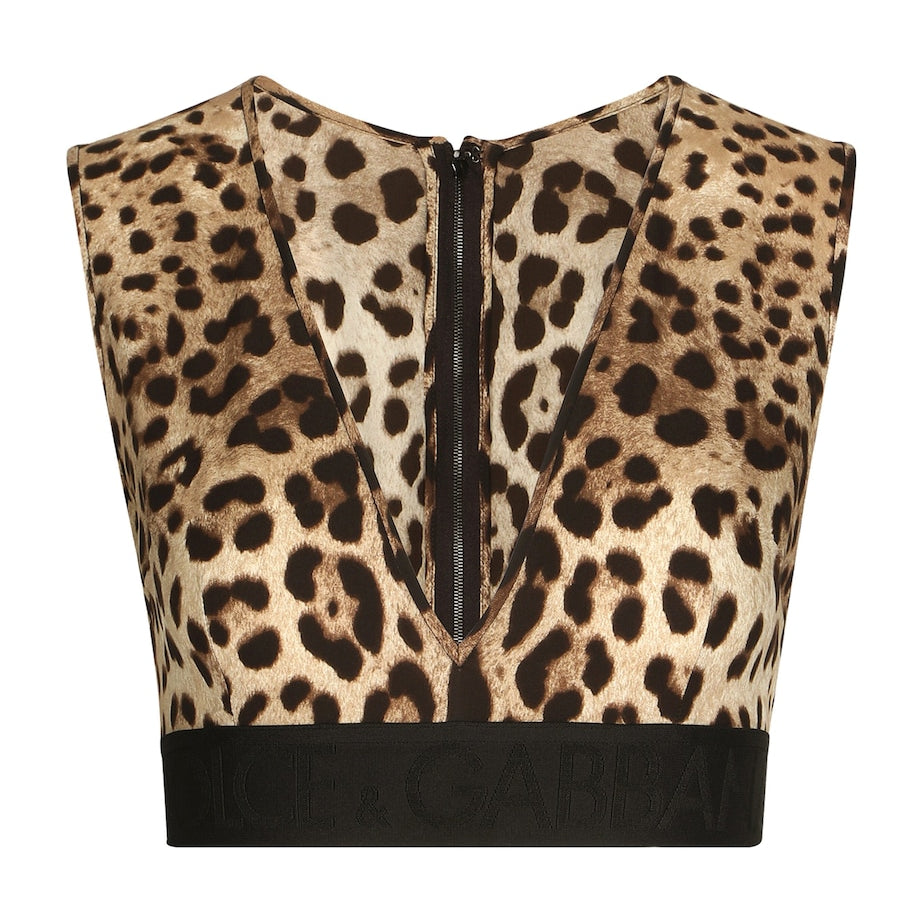Dolce & Gabbana Multi Leopard Print Crop Top