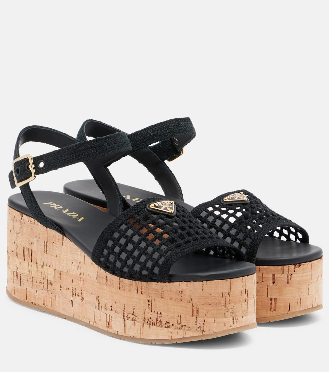 Prada - Crochet wedge sandals