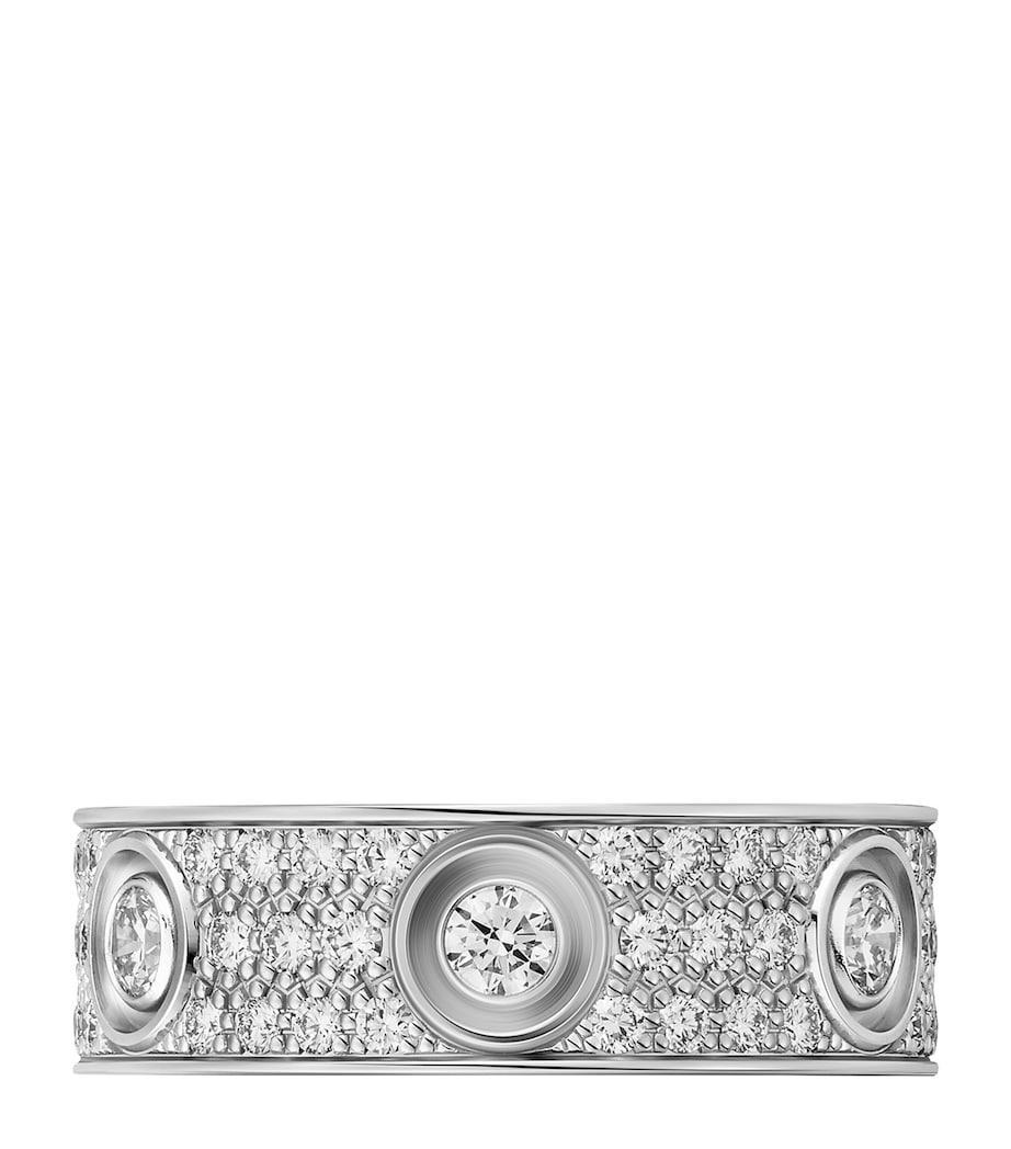 White Gold and Diamond LOVE Ring