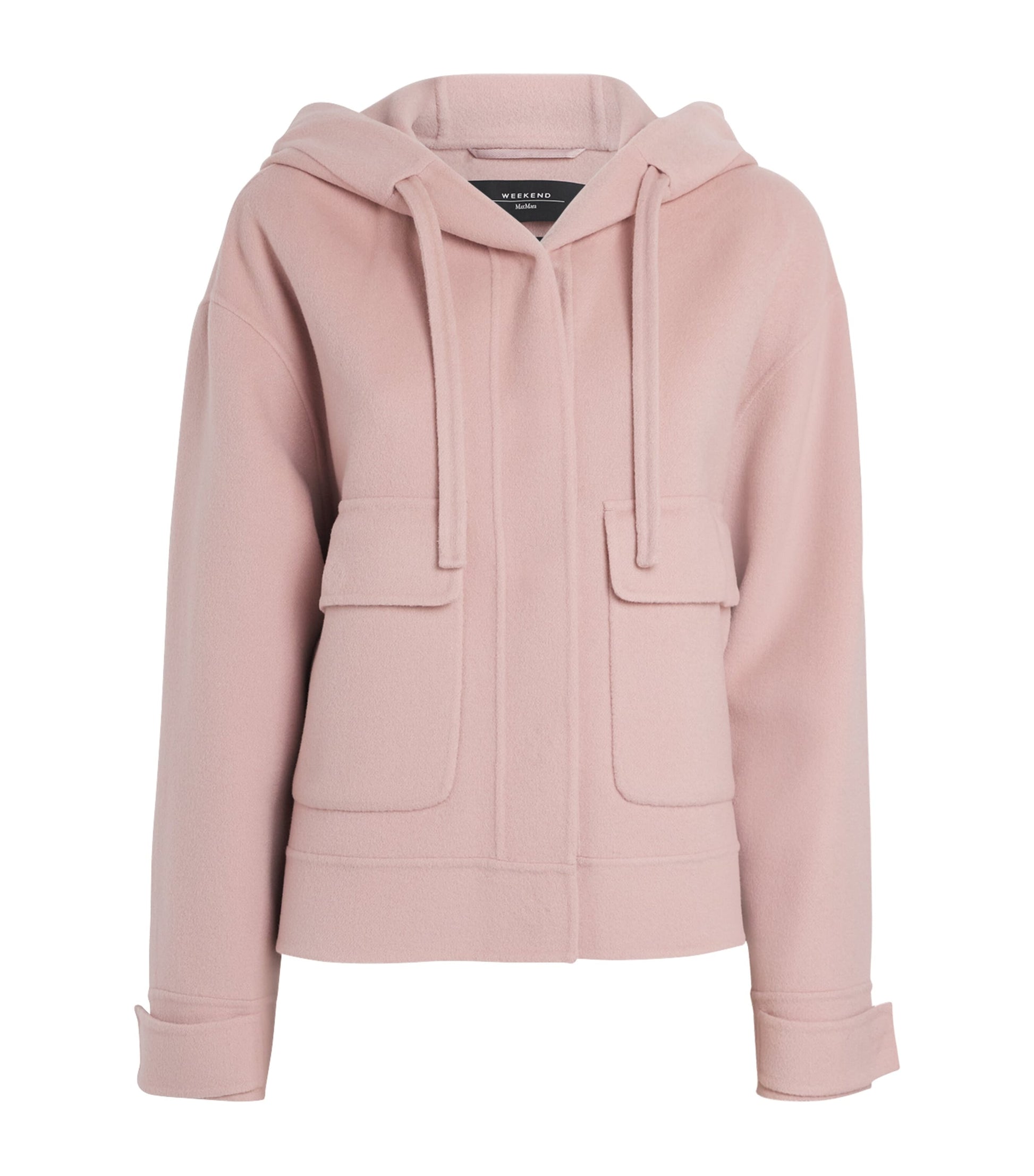 Weekend Max Mara Pink Wool-Blend Hooded Jacket