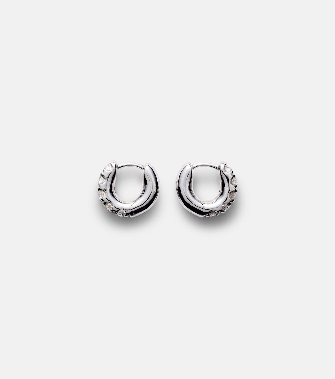 Roxanne First - Super Duper 14kt white gold hoop earrings with diamonds