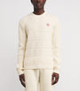 Casablanca White Merino Wool Padded Sweater