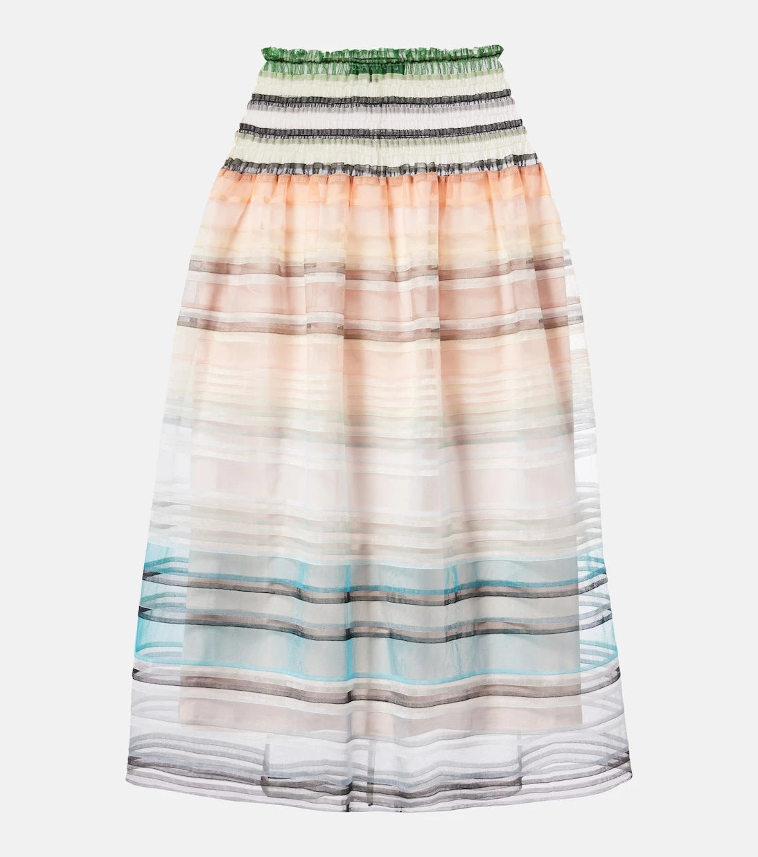 Susan Fang - Striped tulle midi skirt