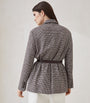 Brunello Cucinelli Brown Wool-Alpaca Houndstooth Belted Blazer