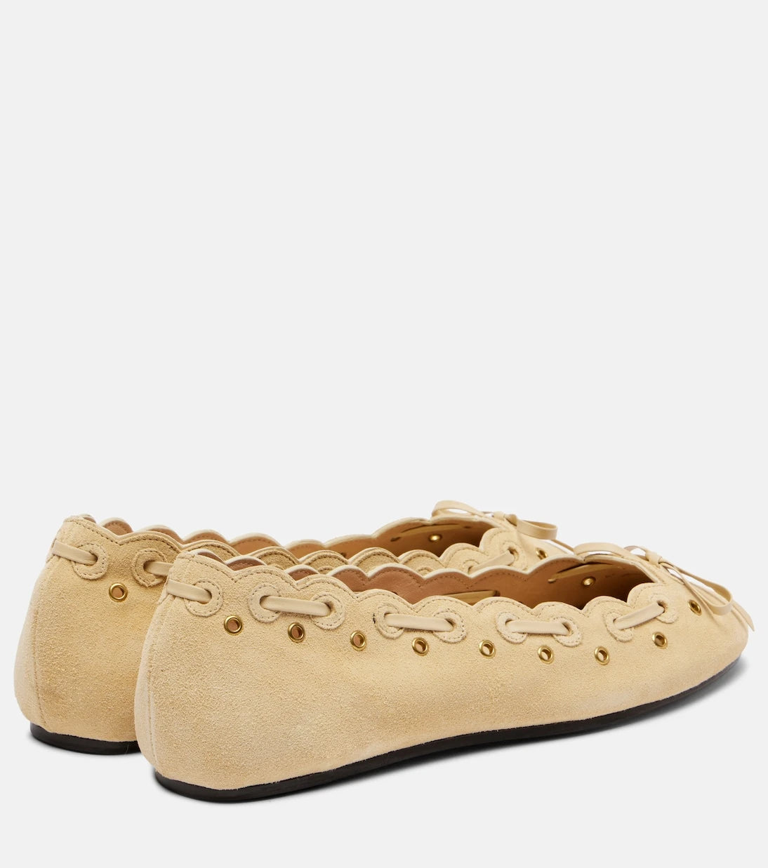 Isabel Marant - Balfy bow-detail suede ballet flats