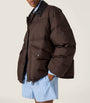 Miu Miu Brown Down Technical Pongé Puffer Jacket