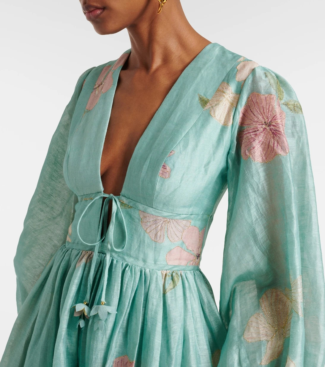 Zimmermann - Illuminate linen and silk midi dress