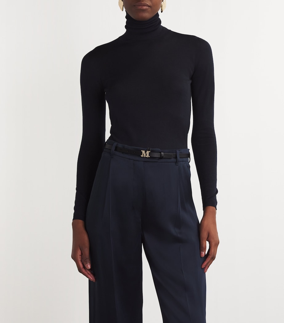 Black Leather Monogram Belt