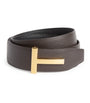 Leather Reversible T Ridge Belt