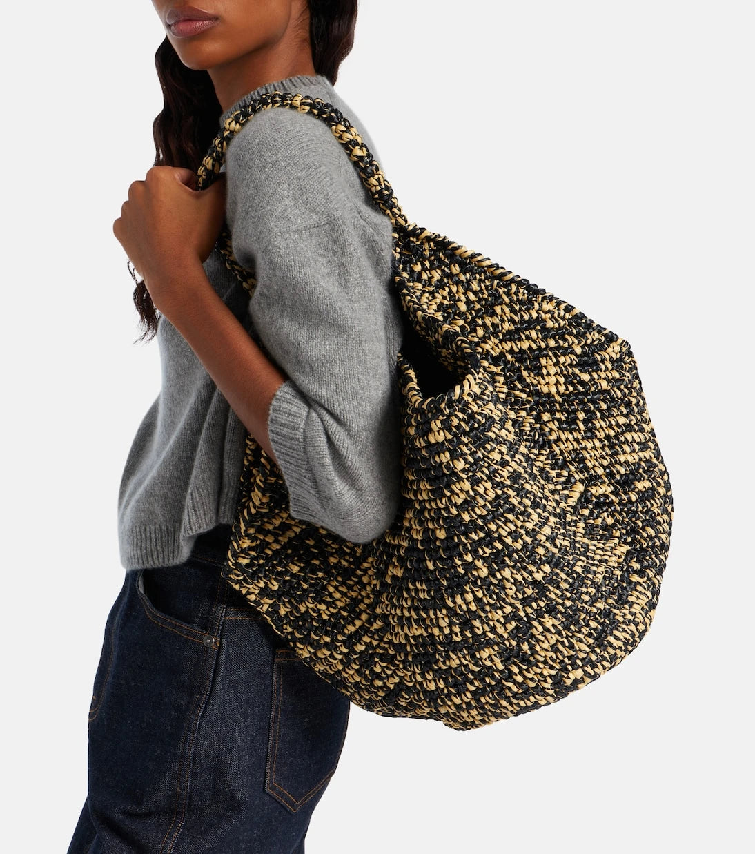Khaite - Lotus Medium raffia tote bag